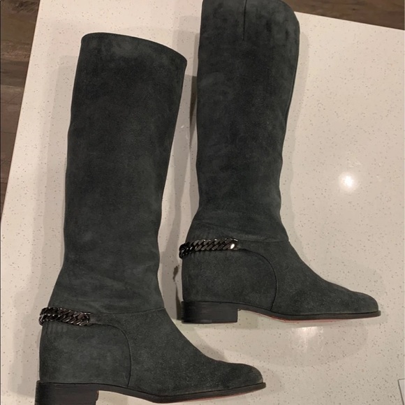 Christian Louboutin Cate Suede Chain Boots 37.5 - Picture 7 of 12
